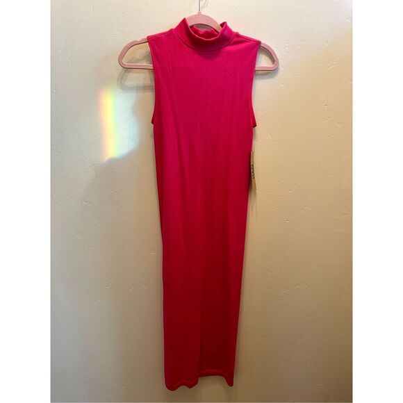Madden NYC Pink Sleeveless Mockneck Turtleneck Dress Size Small New - Picture 2 of 5